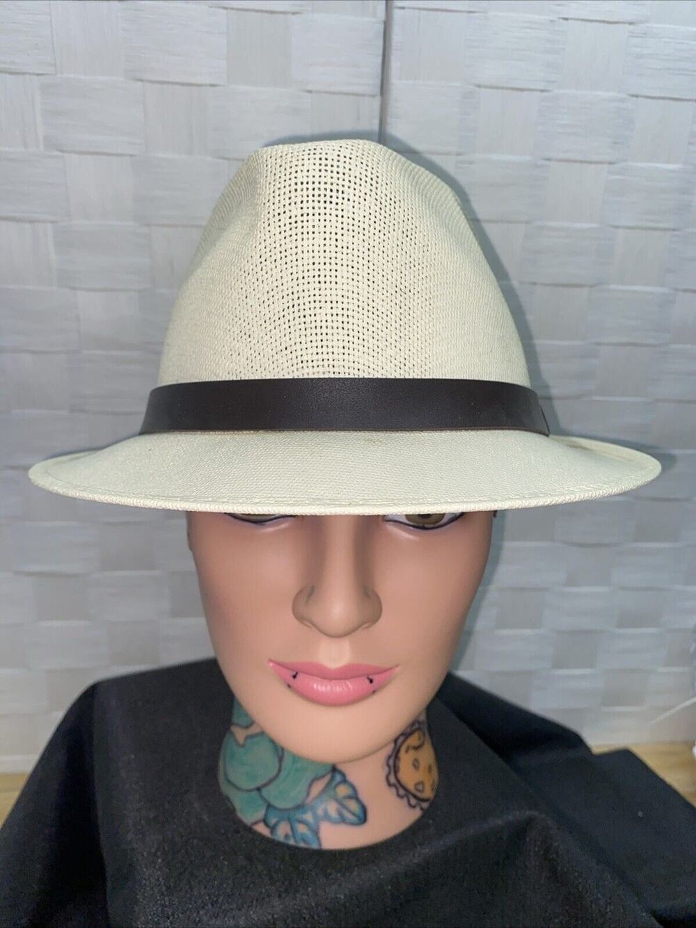 Riviera Maya Fedora Cream Straw Hat Beachy Vacation Sun Cancun Cozumel Medium